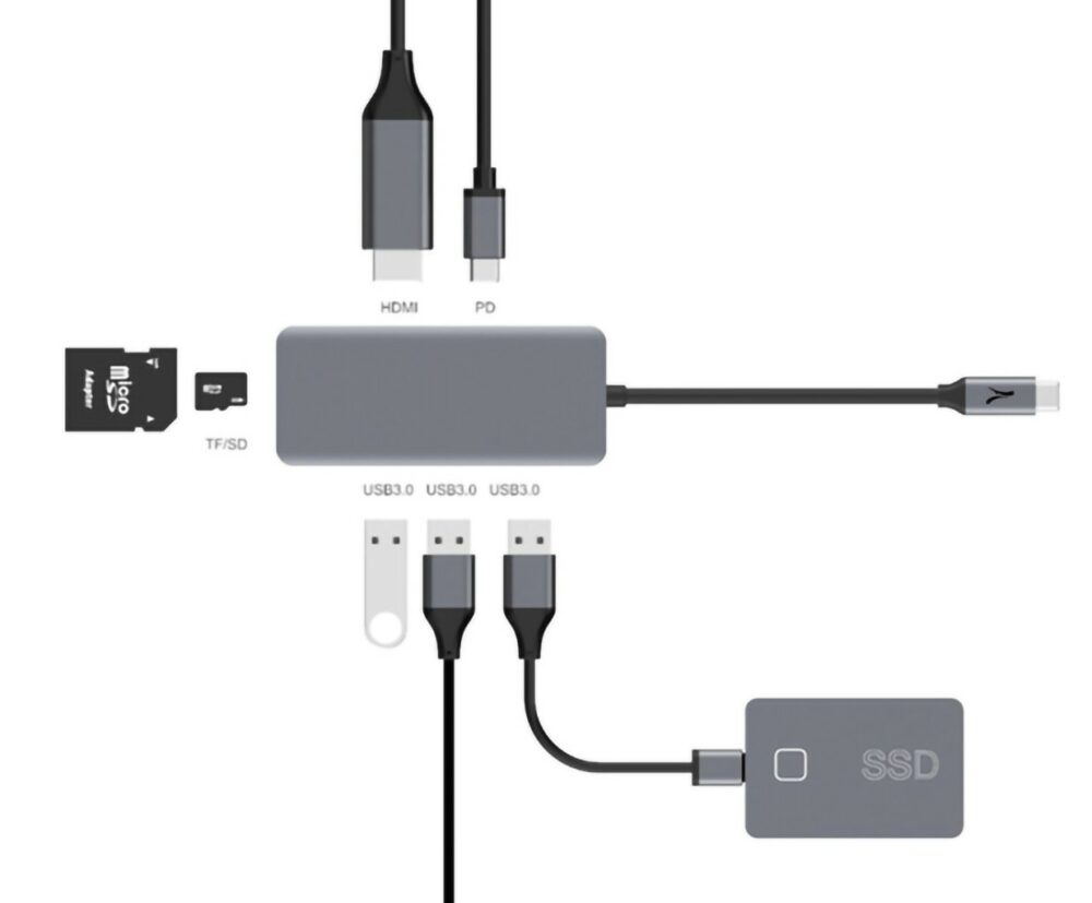 Station d'accueil USB-C AKASHI 7en1