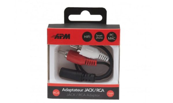 Adaptateur APM 419002 Jack 3.5mm Femelle vers 2 RCA Mâle www.infinytech-reunion.re