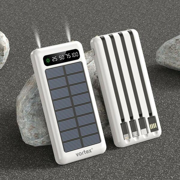 Powerbank solaire VORTEX Solarhub 10000mAh Blanche