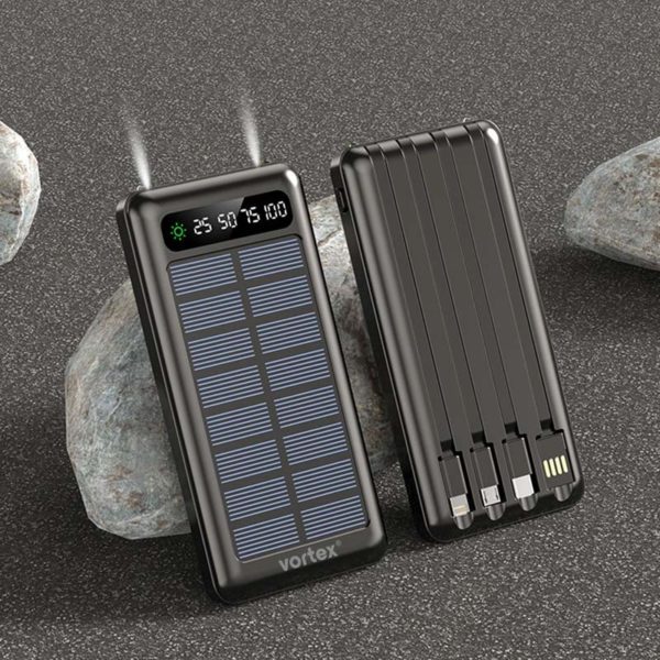 Powerbank solaire VORTEX Solarhub 10000mAh Noire