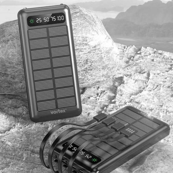 Powerbank solaire VORTEX Solarhub 10000mAh Noire