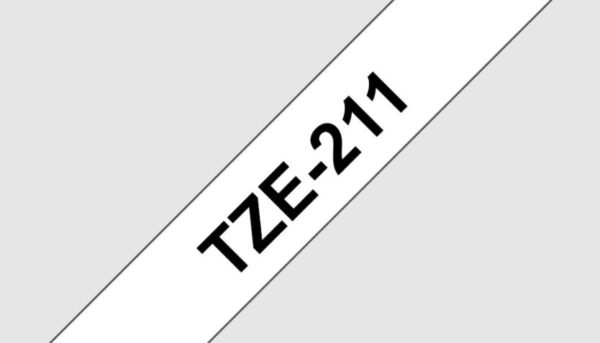 BROTHER TZe-211 Noir sur Blanc 6mm image 01