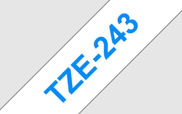 BROTHER TZe-243 Bleu sur Blanc 18mm image 01