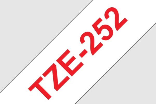 Cassette à ruban BROTHER TZe-252 Rouge sur Blanc 24mm image 01