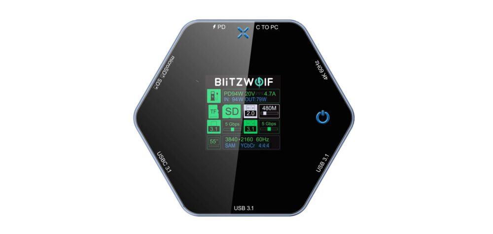 BLITZWOLF BW-TH16 USB-C Station LCD Multiport
