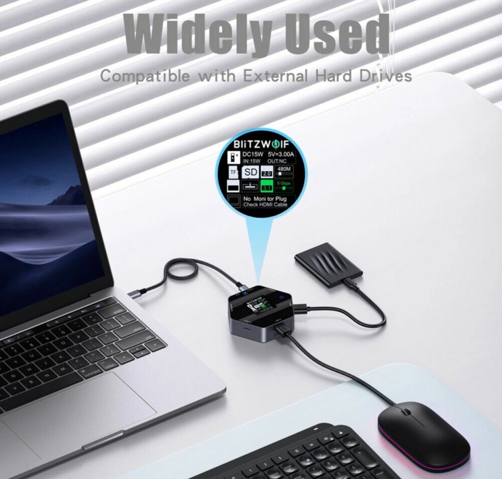 BLITZWOLF BW-TH16 USB-C Station LCD Multiport