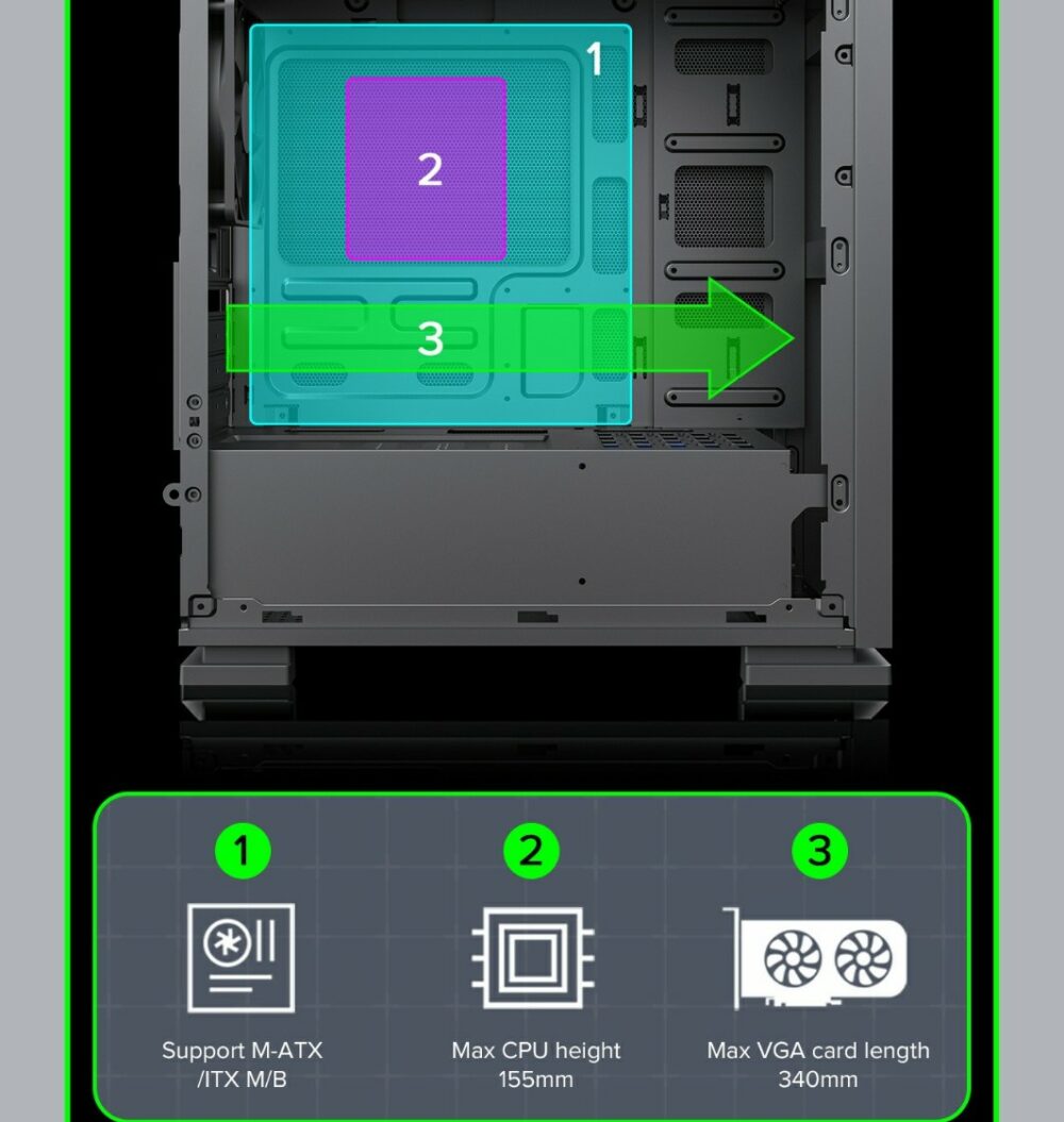 Boîtier pc GAMEMAX M60 Noir Boîtier pc GAMEMAX M60 Noir
