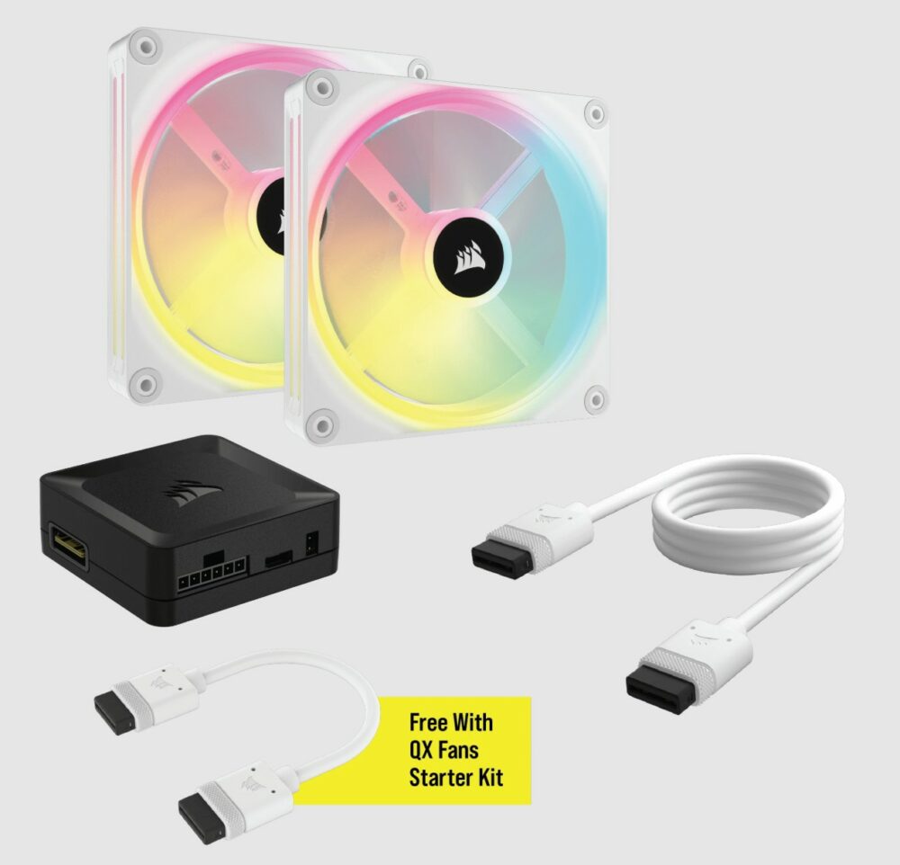 CORSAIR iCue Link QX RGB 140mm Blanc (Pack de 2) CORSAIR iCue Link QX RGB 140mm Blanc (Pack de 2)