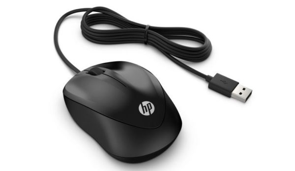 HP Mouse 1000 Filaire Noire AQM14AA image 01