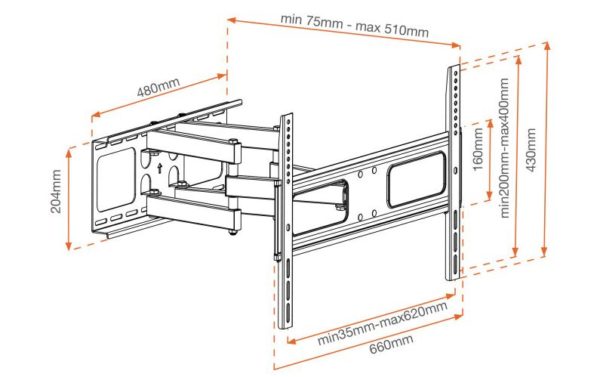Support TV inclinable METRONIC de 55 à 70 Support TV inclinable METRONIC de 55 à 70