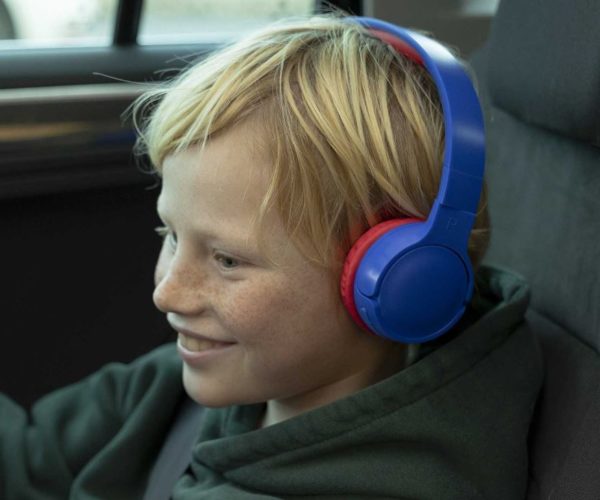 Casque pour enfant AKASHI Bluetooth Bleu et Rouge www.infinytech-reunion.re
