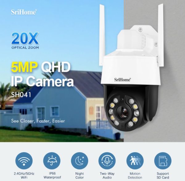 Caméra extérieure SriHome SH041-5MP www.infinytech-reunion.re Caméra extérieure SriHome SH041-5MP www.infinytech-reunion.re