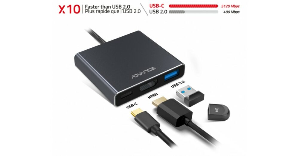 ADVANCE HUB-C3IN1 USB-C 3en1 ADVANCE HUB-C3IN1 USB-C 3en1