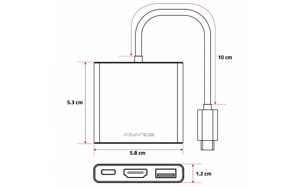 ADVANCE HUB-C3IN1 USB-C 3en1 ADVANCE HUB-C3IN1 USB-C 3en1