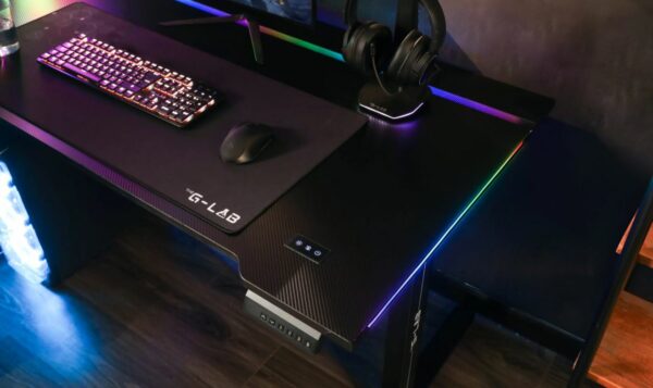 Bureau assis-debout THE G-LAB K-DESK Platinium RGB