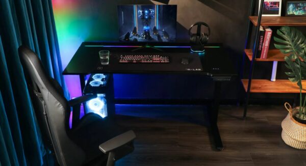 Bureau assis-debout THE G-LAB K-DESK Platinium RGB