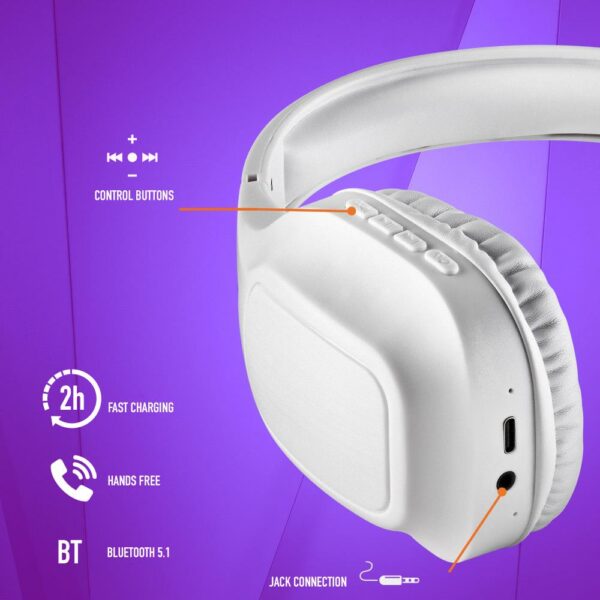Casque micro NGS Artica Wrath Bluetooth Blanc Casque micro NGS Artica Wrath Bluetooth Blanc