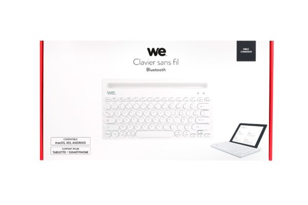 Clavier avec support tablette WE CONNECT Bluetooth Blanc www.infinytech-reunion.re Clavier avec support tablette WE CONNECT Bluetooth Blanc www.infinytech-reunion.re