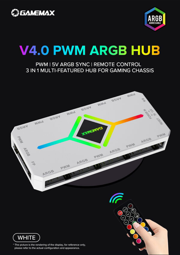 Contrôleur GAMEMAX V4.0 ARGB Hub PWM WH