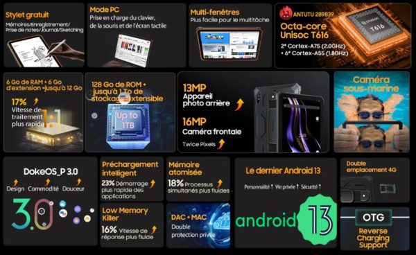 Tablette tactile BLACKVIEW Active 8 10,36 Tablette tactile BLACKVIEW Active 8 10,36