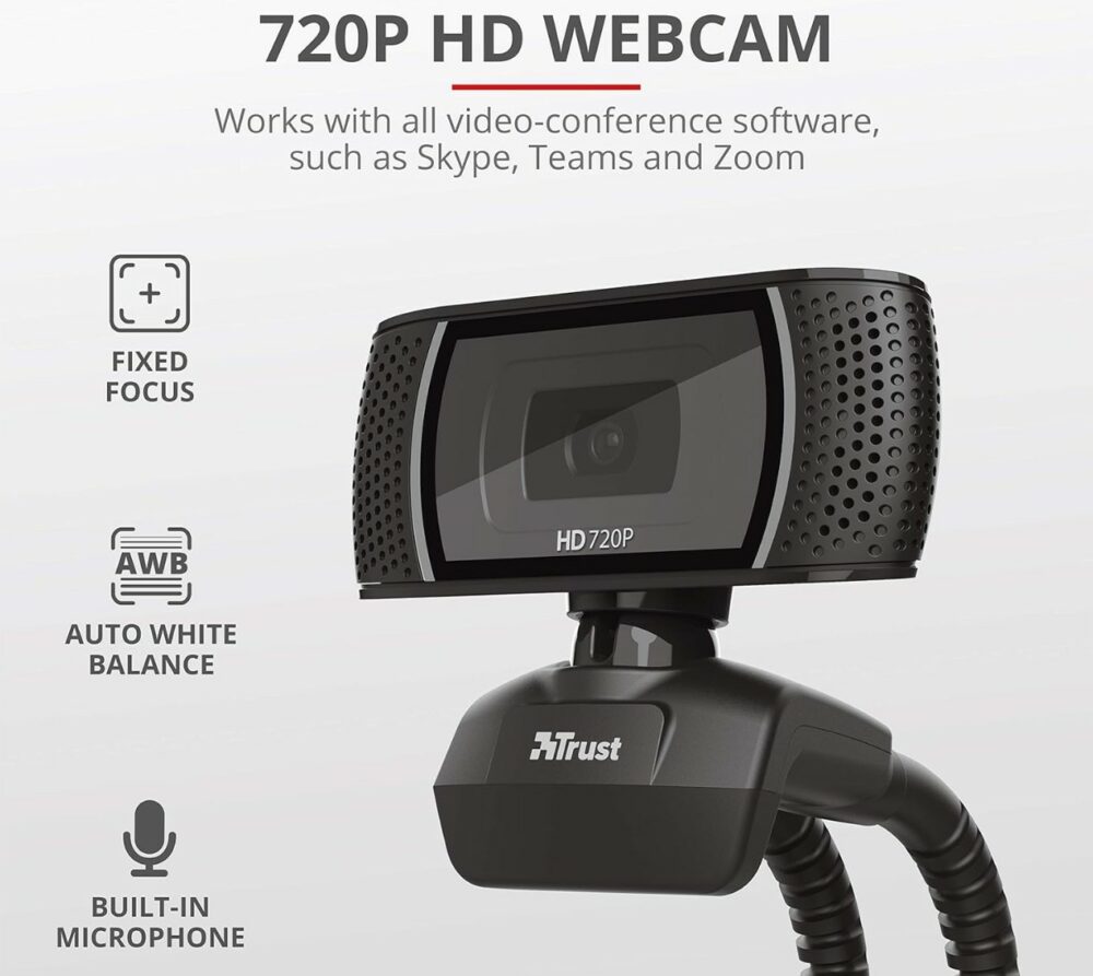 Webcam TRUST 18679 HD Noire Webcam TRUST 18679 HD Noire