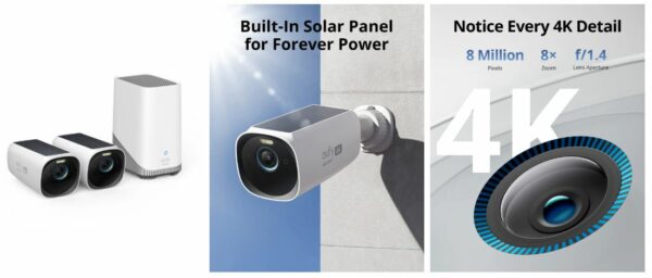 Pack EUFY Cam S330 Solaire Wi-Fi 2 Caméras Pack EUFY Cam S330 Solaire Wi-Fi 2 Caméras