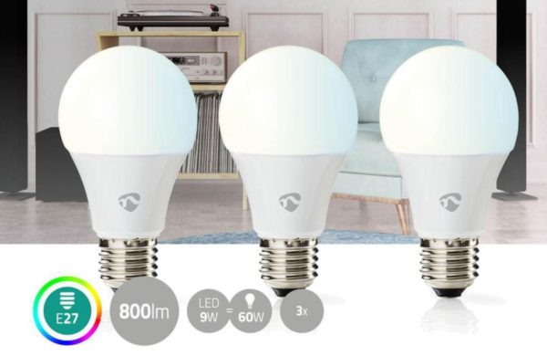 Lot de 3 ampoules LED connectées NEDIS SmartLife image 01