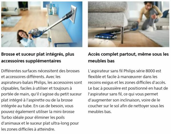 Aspirateur balai sans fil PHILIPS Serie 8000 XC8049/01 Aspirateur balai sans fil PHILIPS Serie 8000 XC8049/01