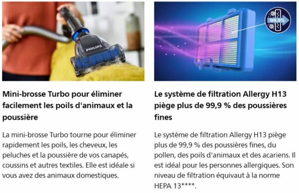 Aspirateur traineau PHILIPS PowerCyclone 8 FC9744/09 Aspirateur traineau PHILIPS PowerCyclone 8 FC9744/09