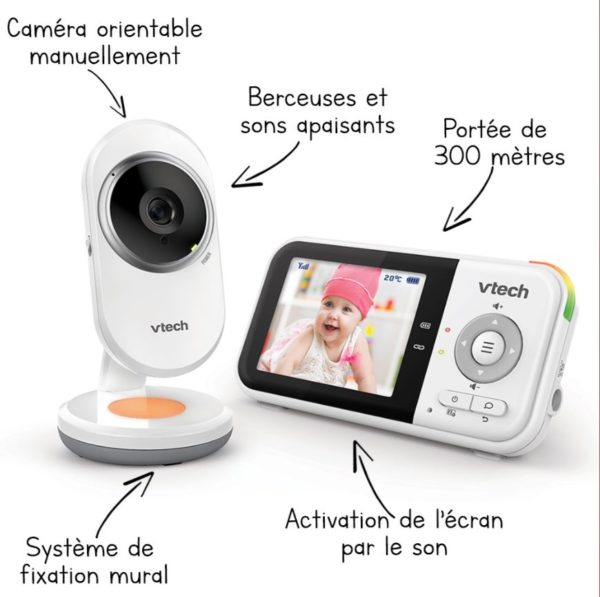 Babyphone VTECH Vidéo Clear Plus BM3254 www.infinytech-reunion.re