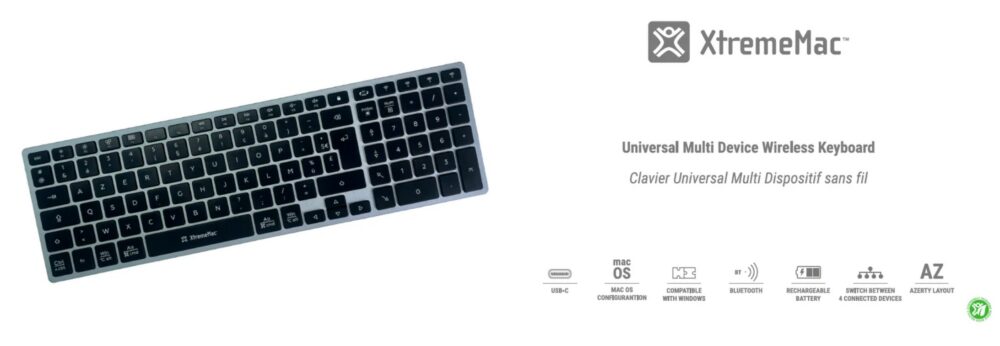 XTREMEMAC Clavier Bluetooth Multi-dispositifs XTREMEMAC Clavier Bluetooth Multi-dispositifs