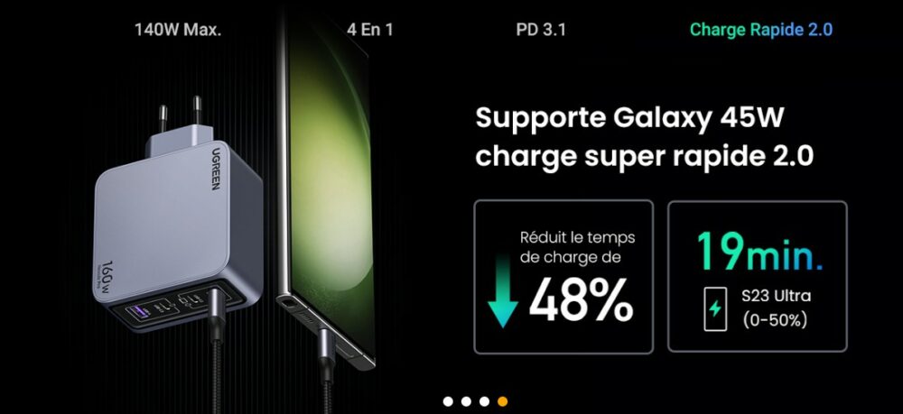 UGREEN Nexode Pro 160W USB et USB-C UGREEN Nexode Pro 160W USB et USB-C